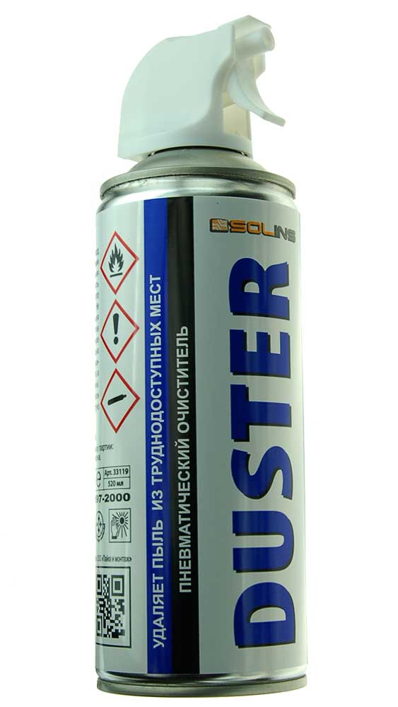 SOLINS DUSTER 400 мл Спрей-очиститель сжиженный газ для продувки от пыли