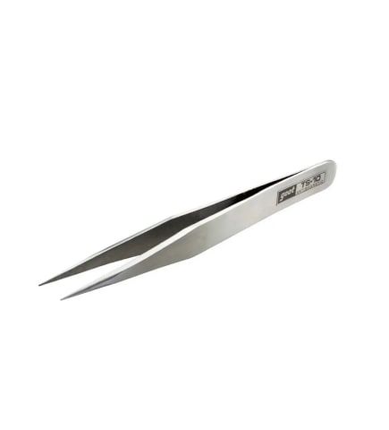 Пинцет GOOT TS-10 (тонкий, стандартный усил) Япония (Пинцет прямой Goot TS-10 из нержавеющей стали острый, тонкий, антимагнитный / Щипцы для пайки, ремонта, рукоделия и мелких работ, Япония)