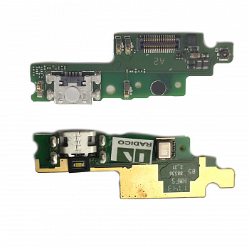 Шлейф Xiaomi Redmi 4x плата с разъемом зарядки и микрофоном, Original